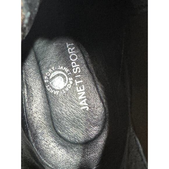 Janet Sport Suede Platform Booties 8.5 Brown Italian Studded Chunky Heel - Picture 14 of 15